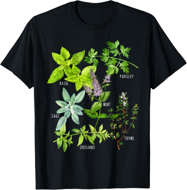 Herbs Types Plants T-Shirt - Image 2